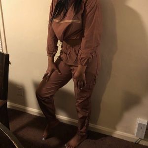 Taupe 2pc Track Suit